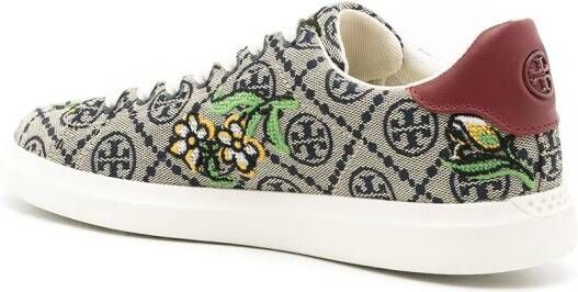 Tory Burch T Monogram Howell embroidered sneakers Grey