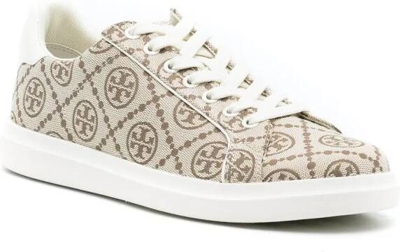 Tory Burch T-monogram lace-up sneakers Neutrals