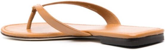 Tory Burch thong-strap leather flip flops Brown