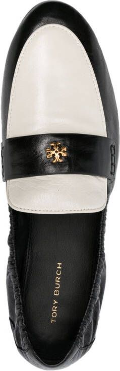 Tory Burch two-tone leather ballet loafers Black