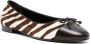 Tory Burch zebra-pattern leather ballerina shoes Brown - Thumbnail 2