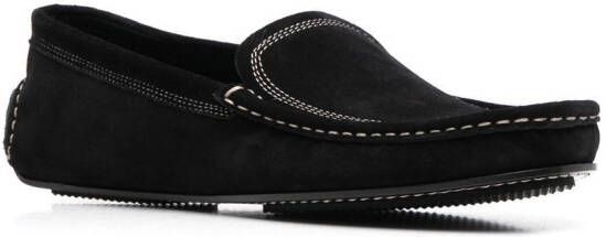 TOTEME almond-toe suede loafers Black