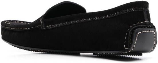 TOTEME almond-toe suede loafers Black