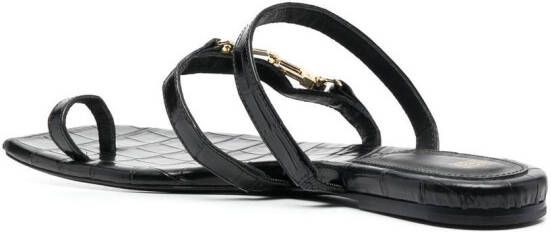 TOTEME chain-link leather sandals Black