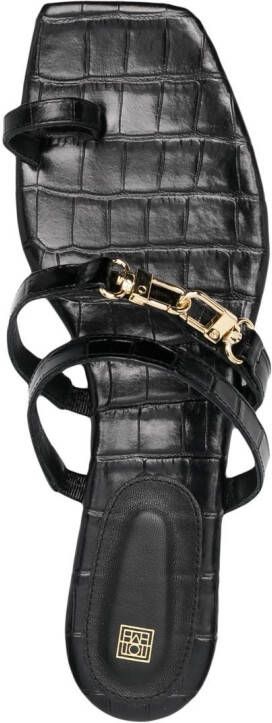 TOTEME chain-link leather sandals Black
