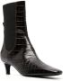 TOTEME 50mm crocodile-embossed ankle boots Brown - Thumbnail 2
