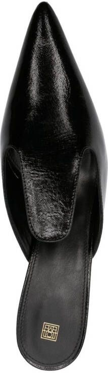 TOTEME leather slip-on mules Black