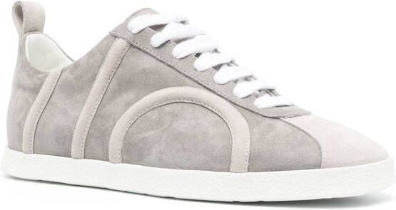 TOTEME raised-monogram leather sneakers Grey