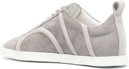 TOTEME raised-monogram leather sneakers Grey