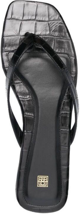 TOTEME square-toe flip-flops Black