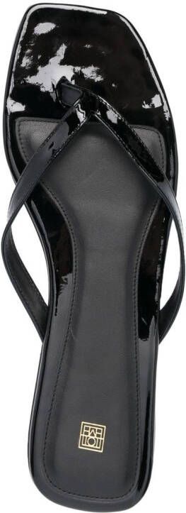 TOTEME square-toe flip-flops Black