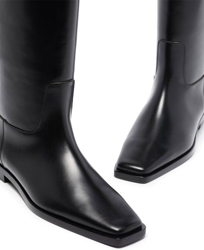 TOTEME square-toe strap riding boots Black