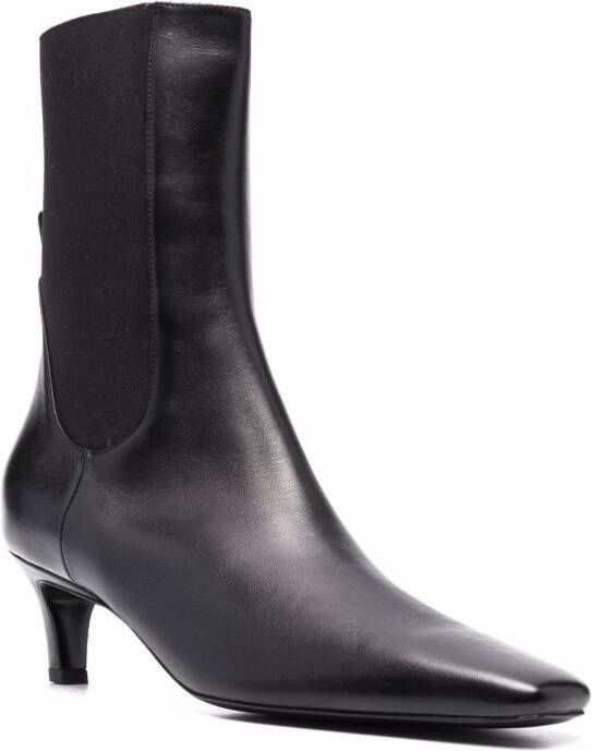 TOTEME The Mid Heel leather boots Black