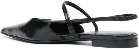 TOTEME The Sharp slingback flat sandals Black