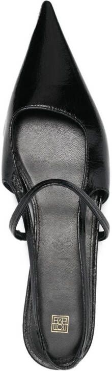 TOTEME The Sharp slingback flat sandals Black