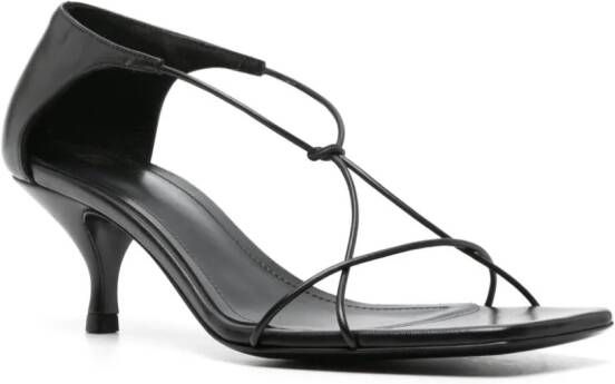 TOTEME Knot 55mm leather sandals Black