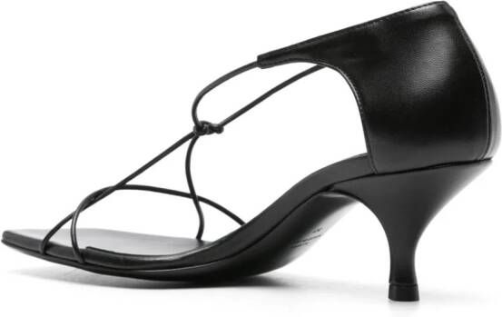TOTEME Knot 55mm leather sandals Black