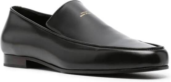 TOTEME logo-embellished leather loafers Black