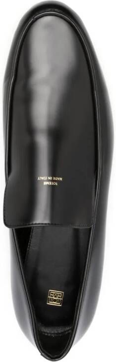 TOTEME logo-embellished leather loafers Black