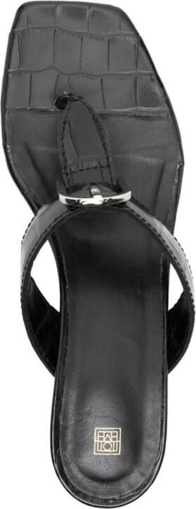 TOTEME The Belted 35mm crocodile-effect mules Black