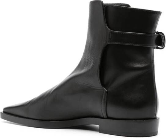 TOTEME The Belted leather boots Black