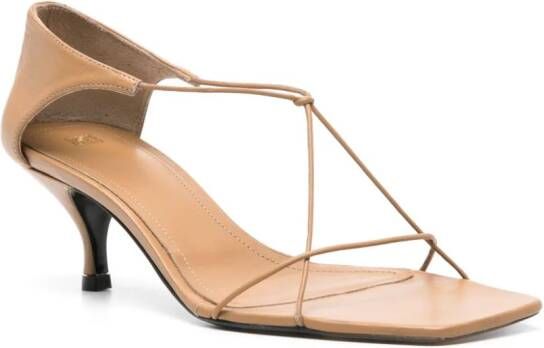 TOTEME The Knot 55mm leather sandals Neutrals