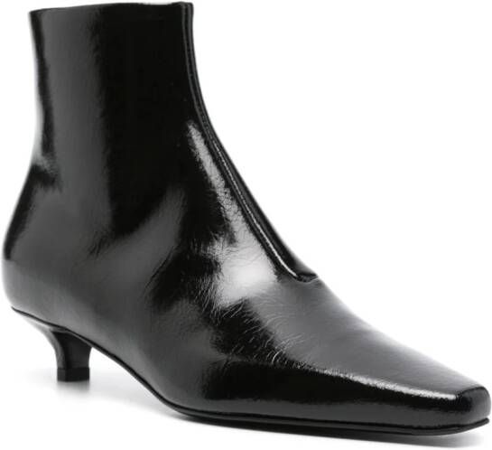 TOTEME The Patent Slim 40mm ankle boots Black