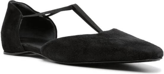 TOTEME The T-Strap suede ballerina shoes Black