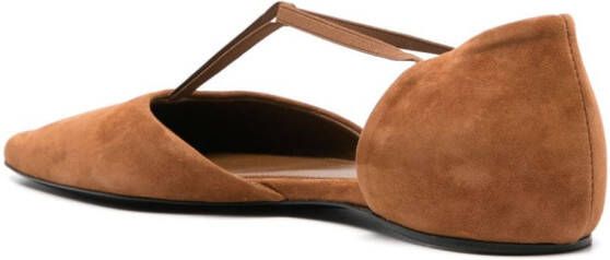 TOTEME The T-Strap suede ballerina shoes Neutrals