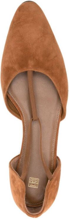 TOTEME The T-Strap suede ballerina shoes Neutrals