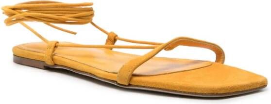 TOTEME The Tie suede sandals Yellow