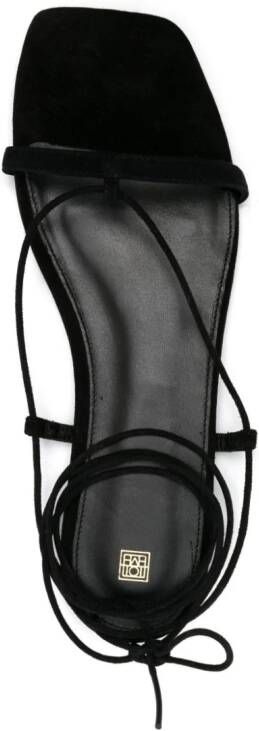 TOTEME tie-fastening suede sandals Black