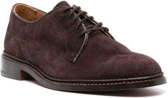 Tricker's almond-toe lace-up oxford shoes Brown