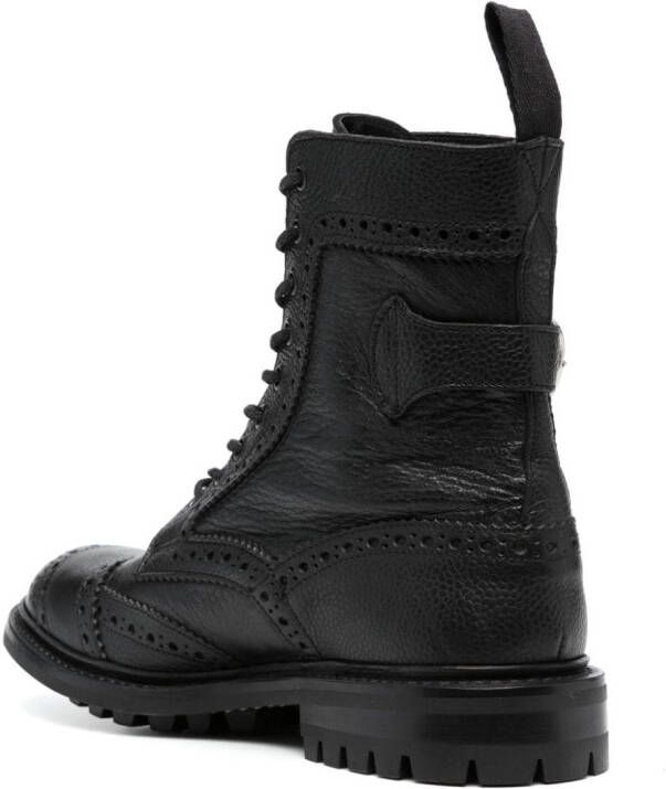 Tricker's lace-up leather ankle boots Black