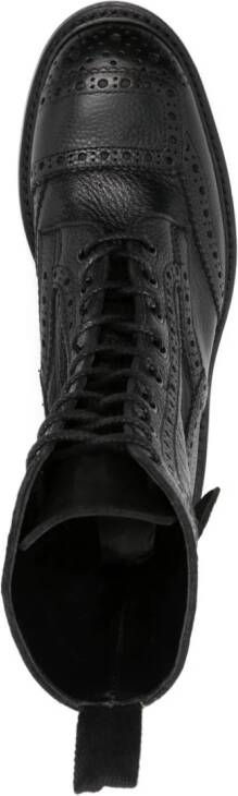 Tricker's lace-up leather ankle boots Black