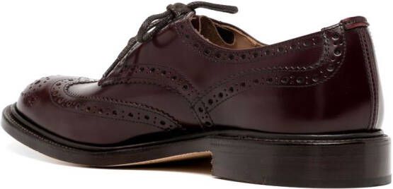 Tricker's lace-up leather loafers Red