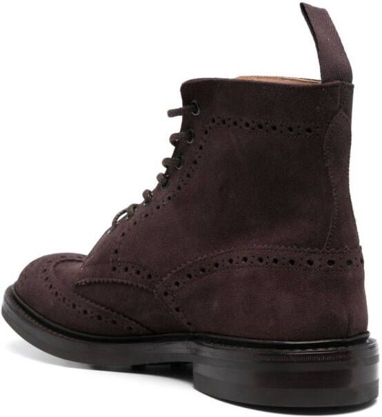 Tricker's lace-up suede ankle boots Brown