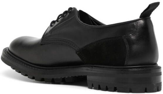 Tricker's panelled lace-up derby shoes Black
