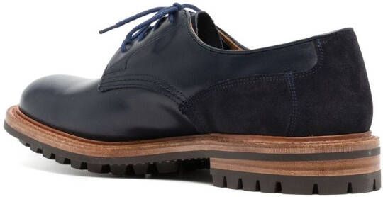 Tricker's panelled lace-up derby shoes Blue