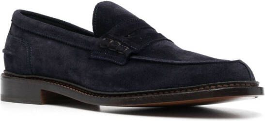 Tricker's penny-slot calf-suede loafers Blue
