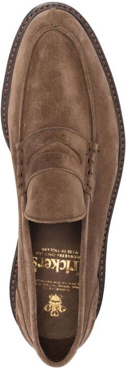 Tricker's penny-slot calf-suede loafers Brown