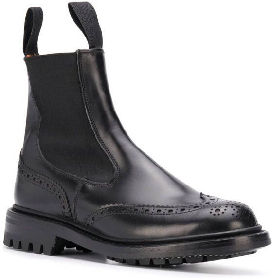 Tricker's Silvia perforated ankle boots Black