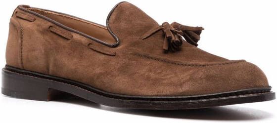 Tricker's tassel-detail suede loafers Brown