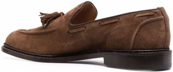 Tricker's tassel-detail suede loafers Brown