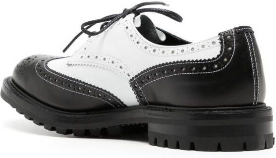 Tricker's two-tone lace-up leather brogues Black
