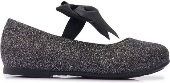 Tulleen bow-detail ballerina shoes Black