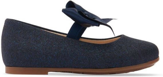 Tulleen bow-detail ballerina shoes Blue