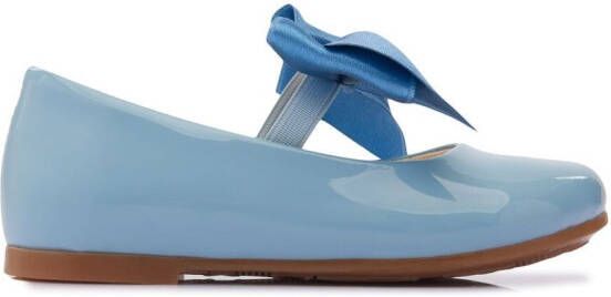 Tulleen bow-detail ballerina shoes Blue