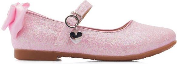 Tulleen bow-detail ballerina shoes Pink