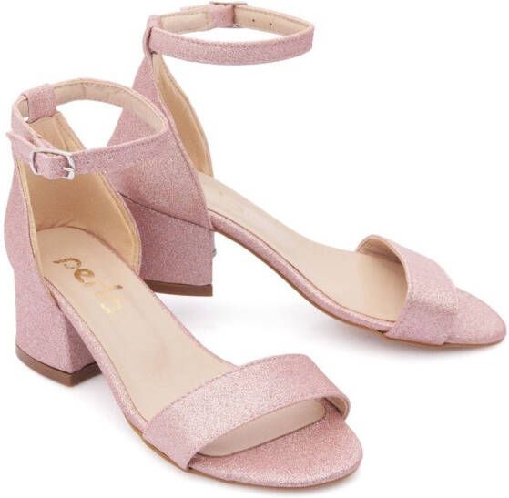 Tulleen glittered block-heel sandals Pink